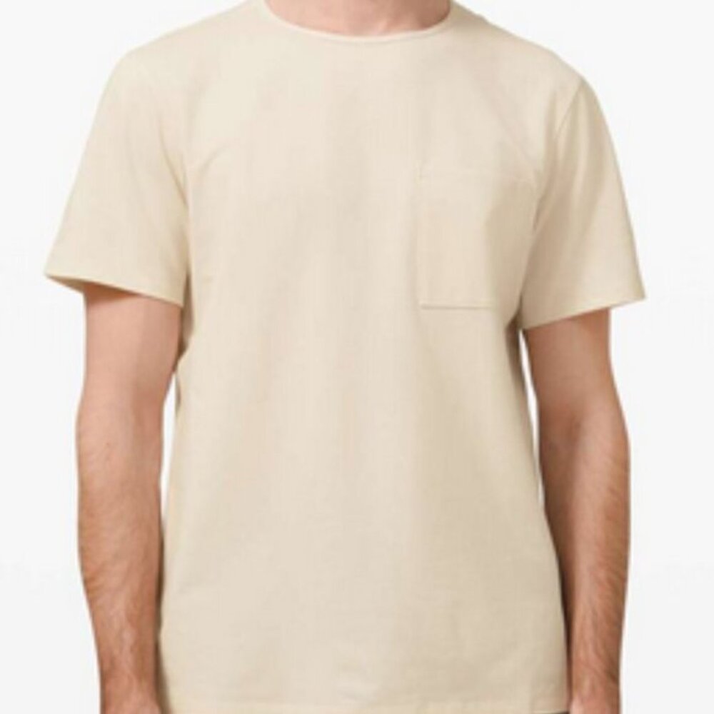 Lululemon Men's Chest Pocket Relaxed Fit Tee Lemon Sorbet Color